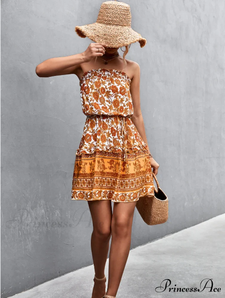 Tube Top Flowered Dress - Image 3