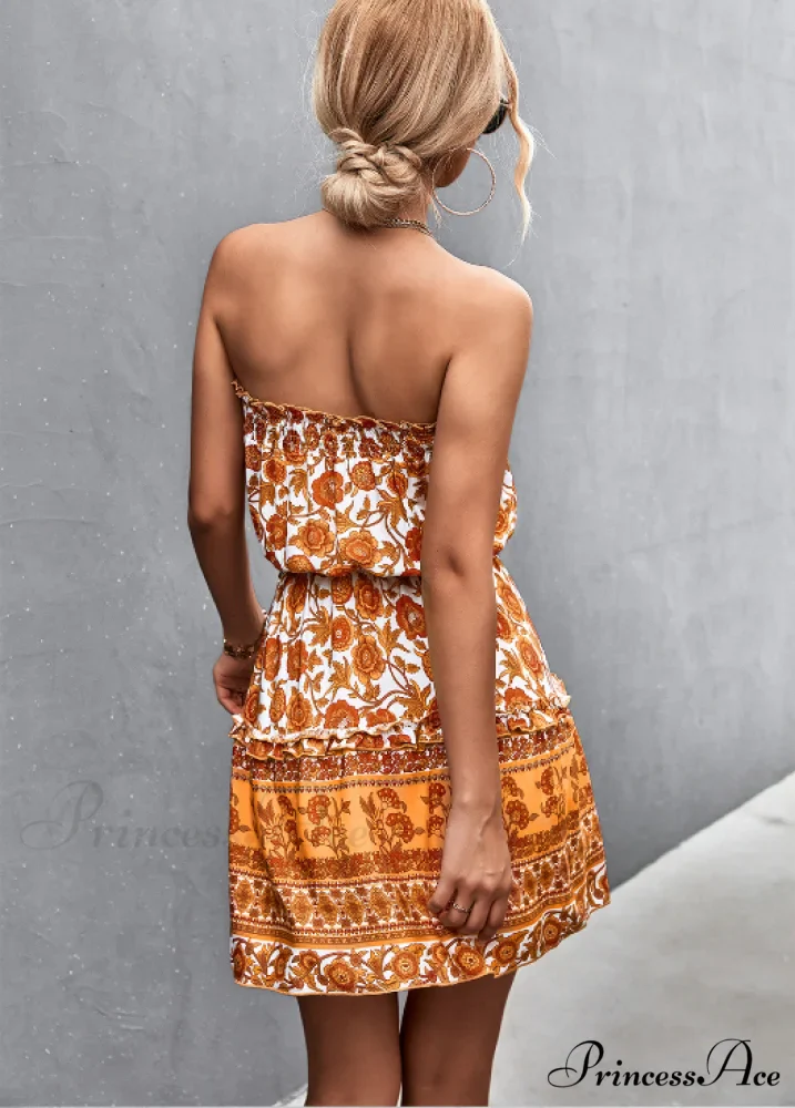 Tube Top Flowered Dress - Image 4