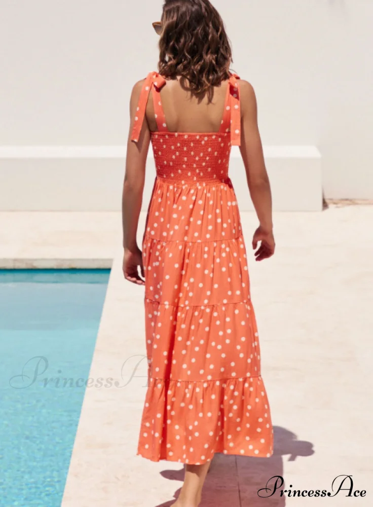 Bohemian Festive Warm-Season Elastic Gown Design with Coastal Women Tie Sundress Up Straps - Image 2