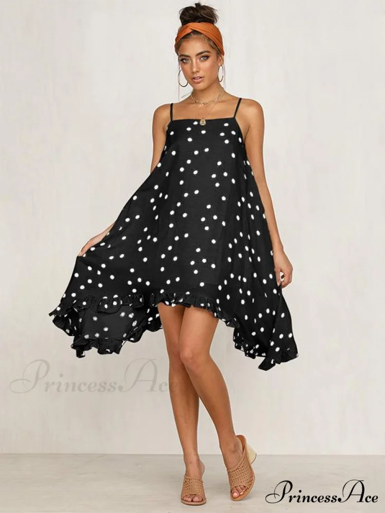 Spaghetti-Neck Gown Dot Bohemia Chiffon Mini in Warm-Season Style - Image 4