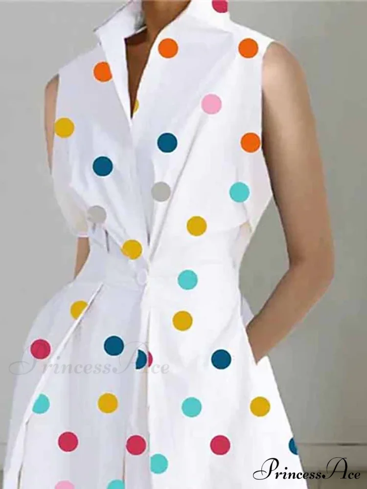 Chic Polka Dot Full-Length Dress - Image 2