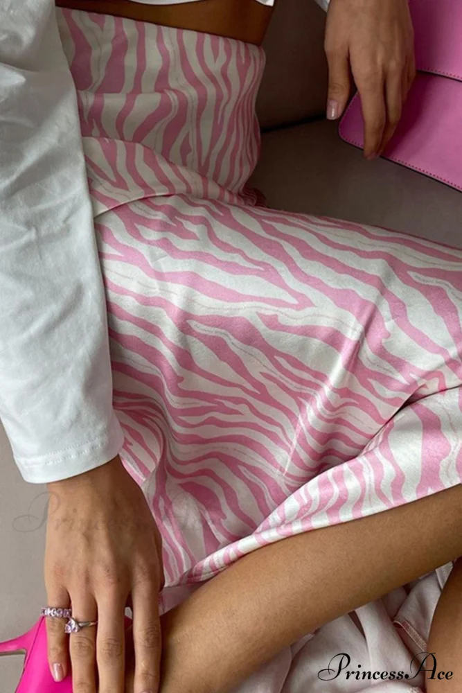 Midi Fishtail Zebra Skirt - Image 2