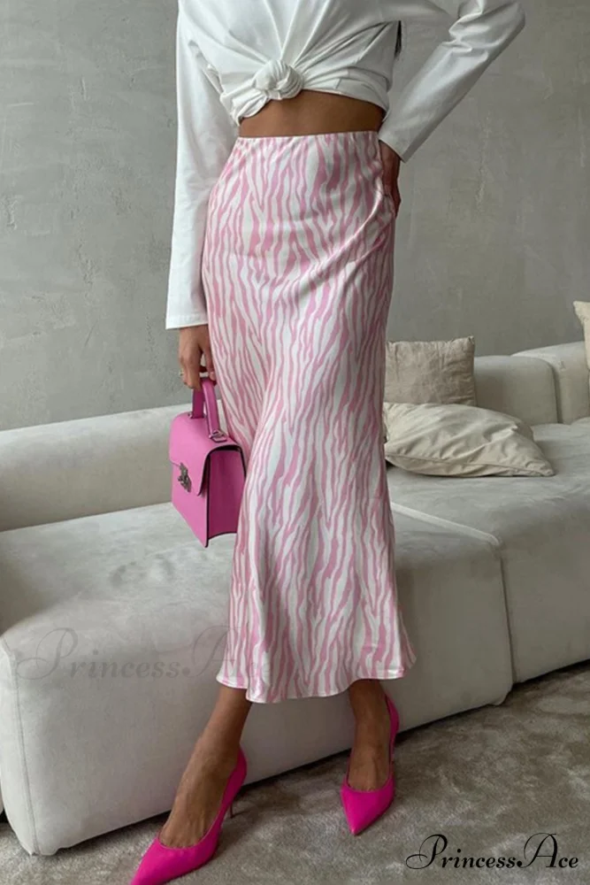 Midi Fishtail Zebra Skirt - Image 3