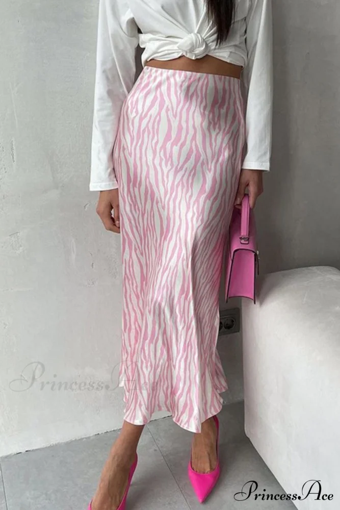 Midi Fishtail Zebra Skirt - Image 4