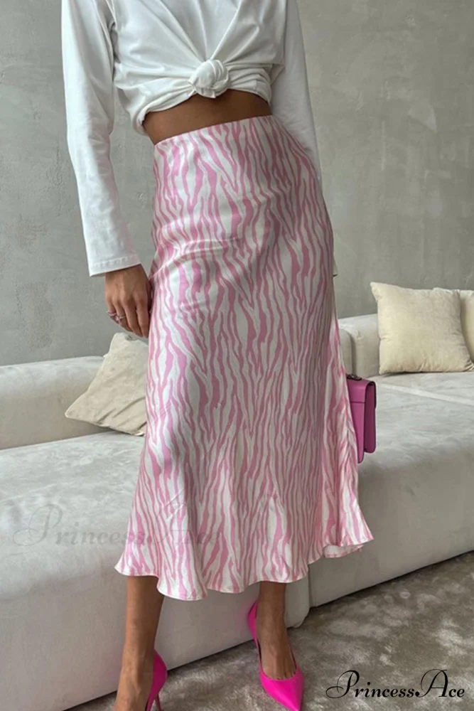 Midi Fishtail Zebra Skirt - Image 5