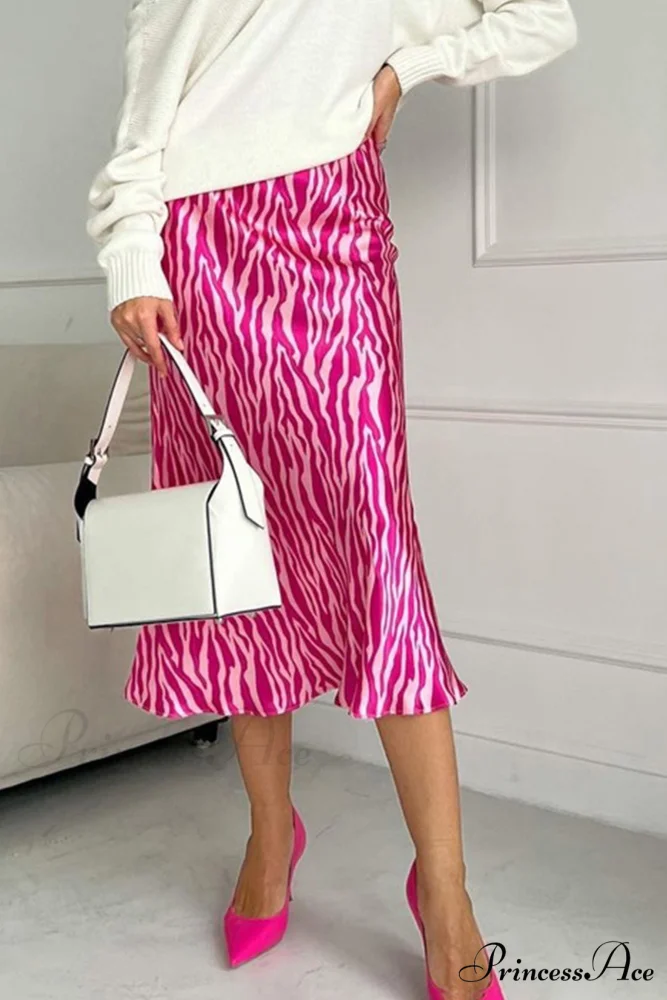 Midi Fishtail Zebra Skirt - Image 8