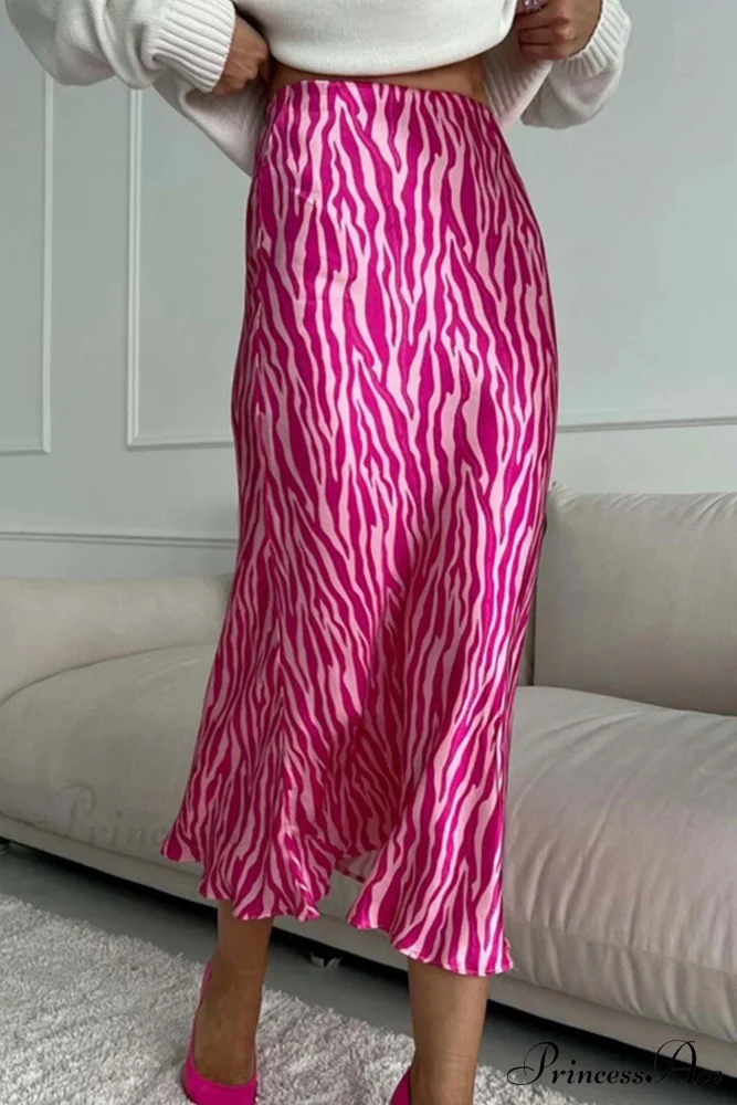 Midi Fishtail Zebra Skirt - Image 9