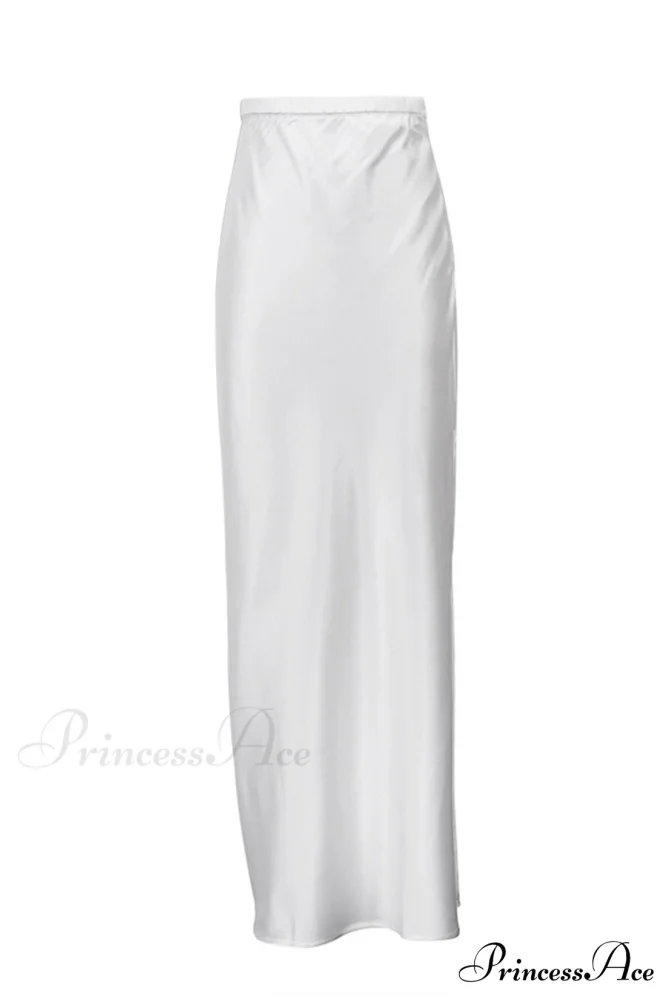 Side Skirt with High Full-Length and White Slit Waist - Image 4
