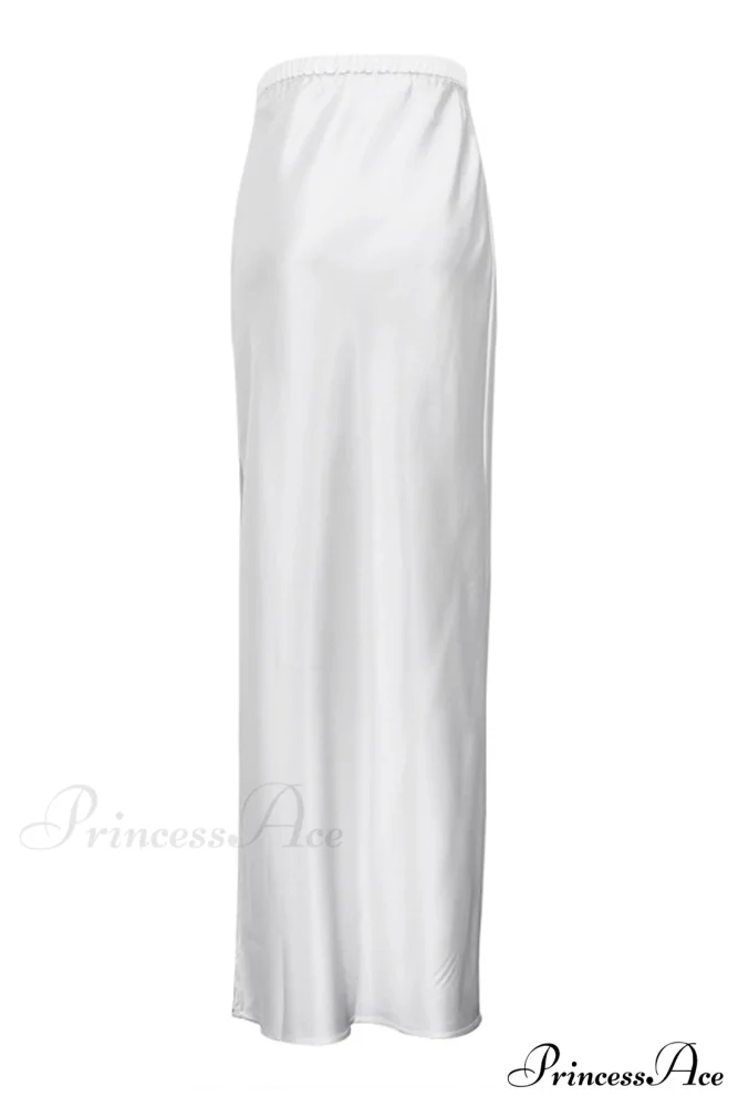Side Skirt with High Full-Length and White Slit Waist - Image 5