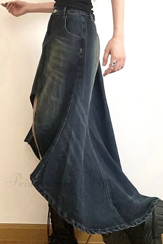 with Irregular Skirt Denim Distressed High Rise Wash - Image 5