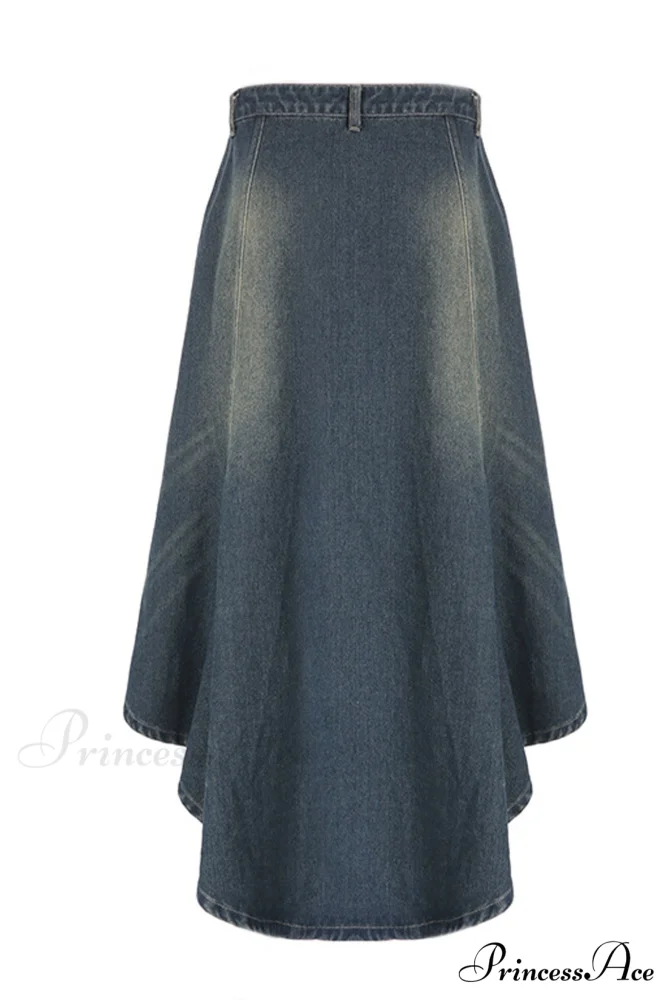 with Irregular Skirt Denim Distressed High Rise Wash - Image 6