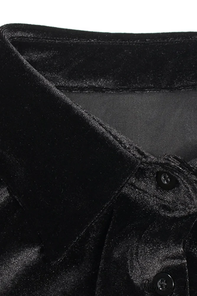 Velvet Blouse with Pockets - Image 6