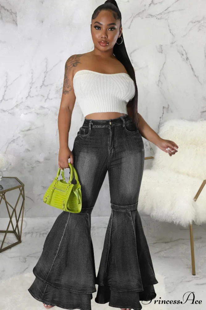 Rise Flares Tiered High Jeans - Image 11
