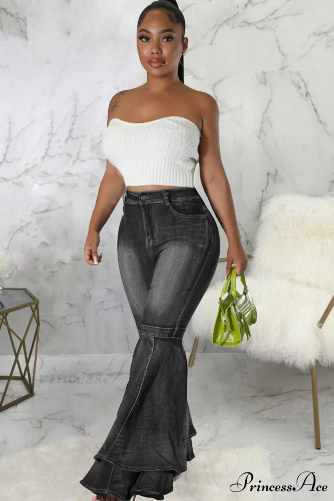 Rise Flares Tiered High Jeans - Image 12