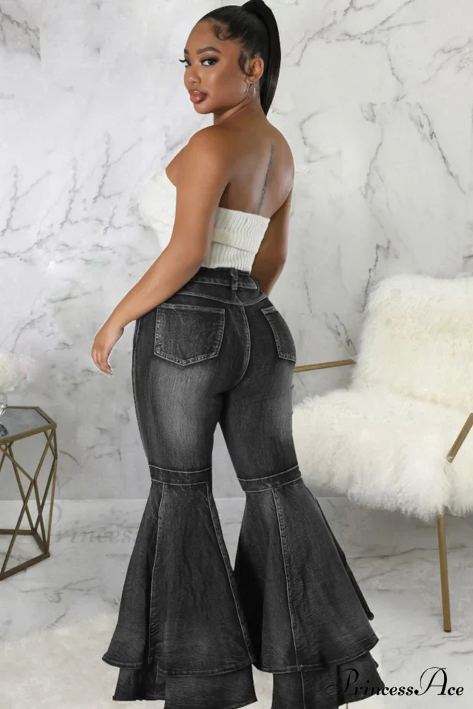 Rise Flares Tiered High Jeans - Image 13