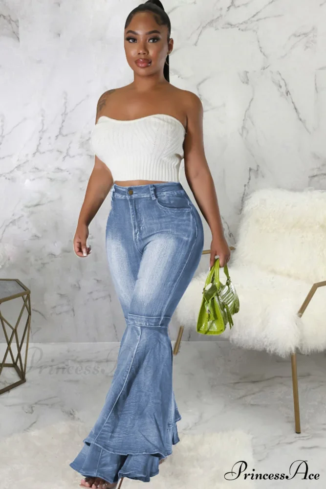 Rise Flares Tiered High Jeans - Image 3