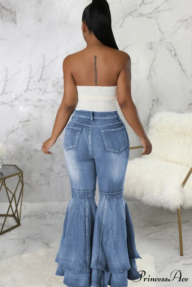 Rise Flares Tiered High Jeans - Image 5