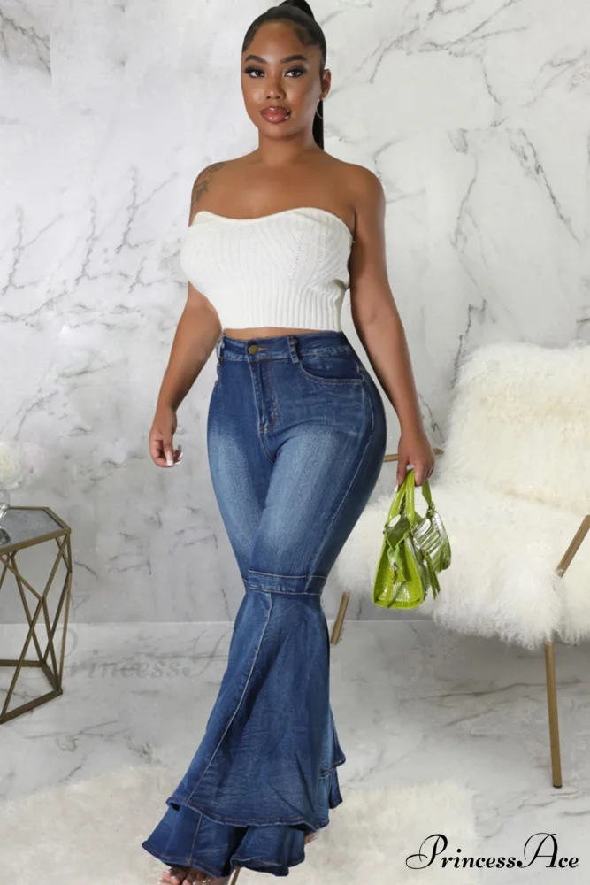 Rise Flares Tiered High Jeans - Image 7