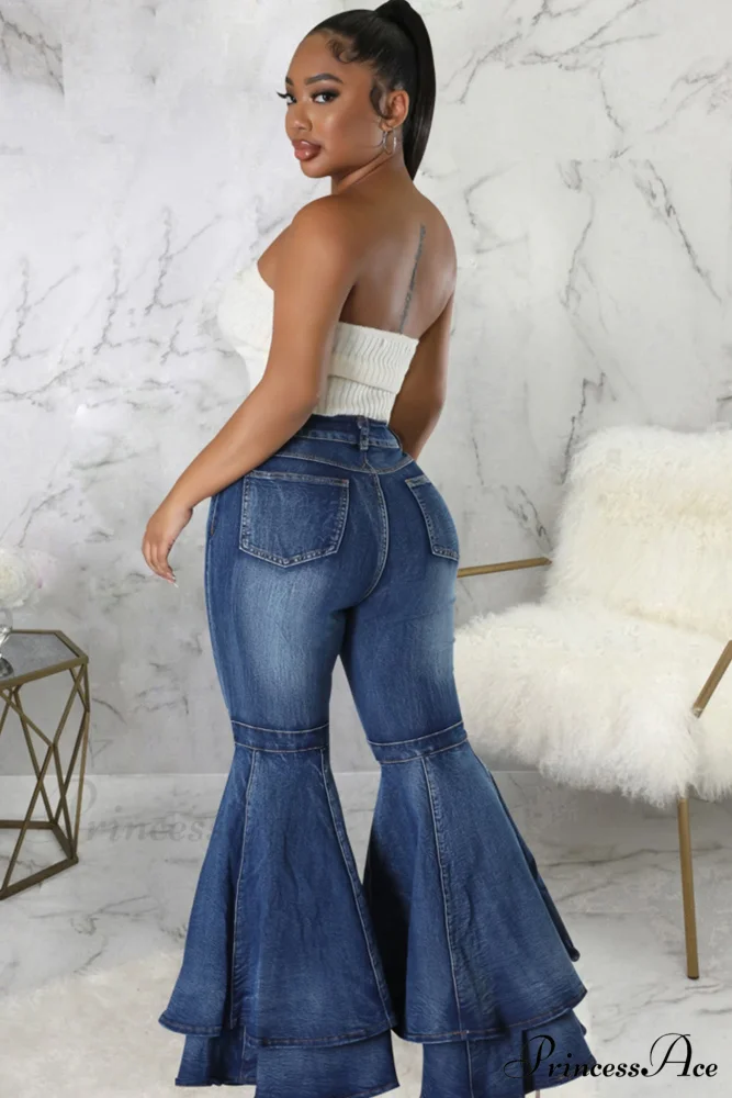 Rise Flares Tiered High Jeans - Image 8