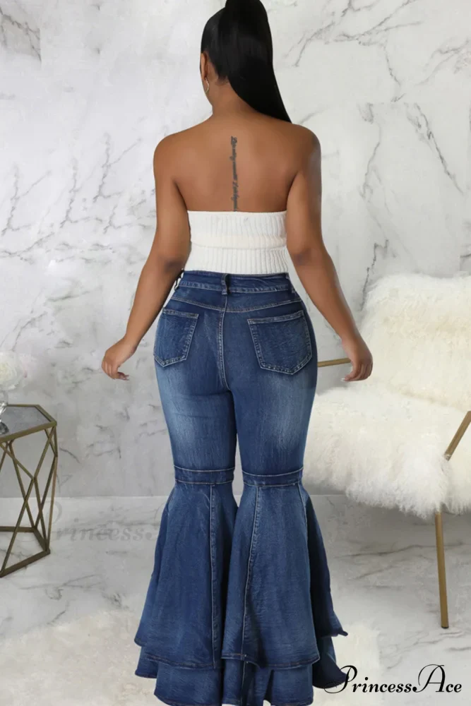 Rise Flares Tiered High Jeans - Image 9