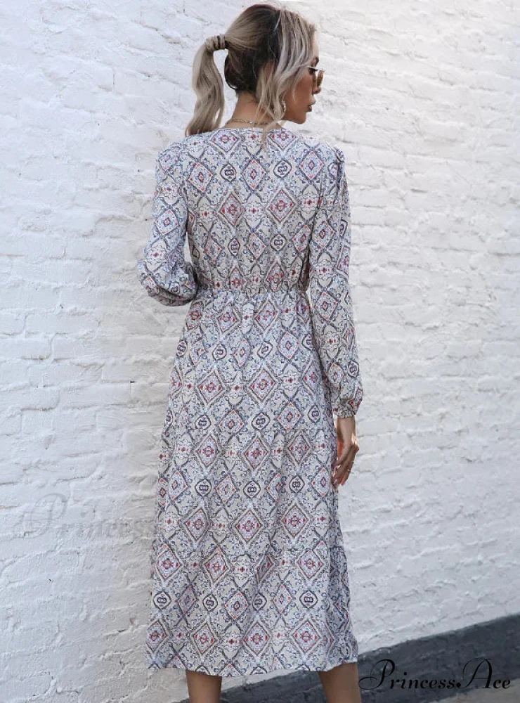 Long Arm Ethnic Design Dress - Image 2