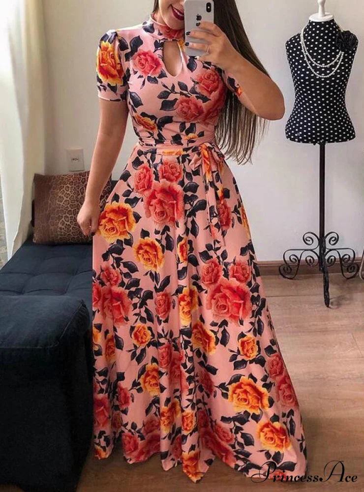 Big Gown Flowered with Full-Length Long Design Swing - Image 3