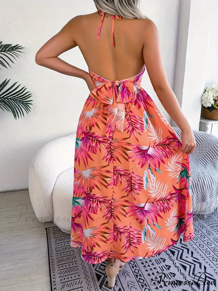 Tie Cutout Design Full-Length with Gown Flowered Back - Image 2