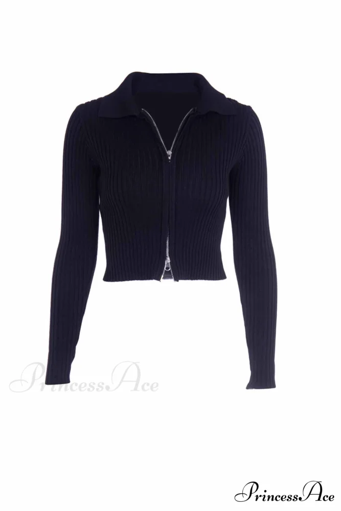 with Knit Cardigan Two-way Zipper - Image 5