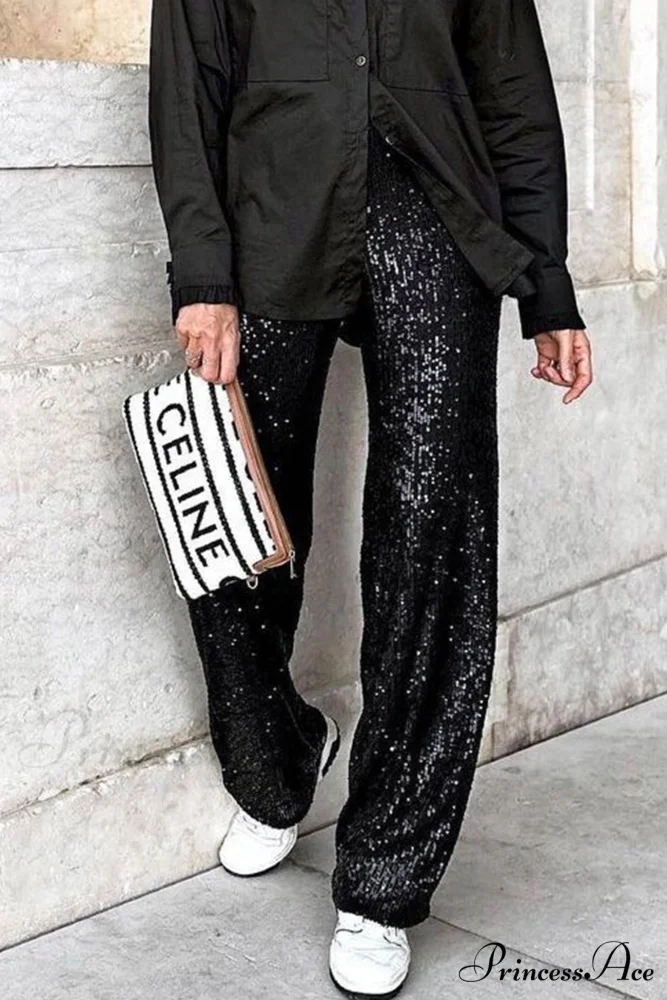 Sequin Long Straight Pants - Image 10