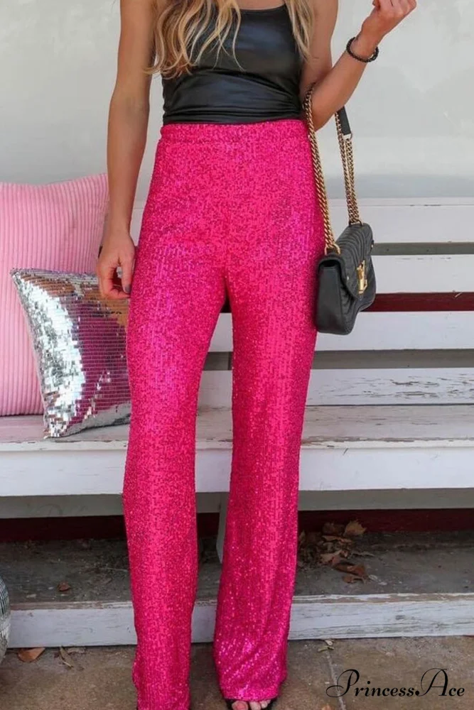 Sequin Long Straight Pants - Image 11