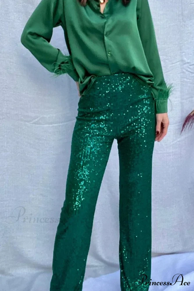 Sequin Long Straight Pants - Image 15