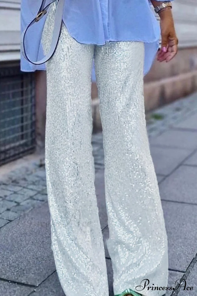 Sequin Long Straight Pants - Image 5