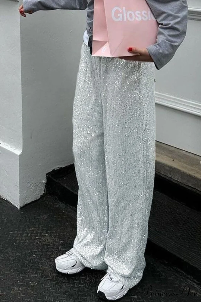 Sequin Long Straight Pants - Image 6