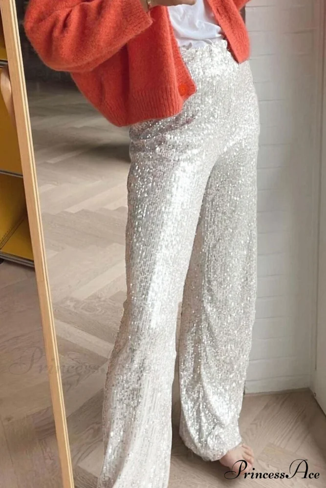 Sequin Long Straight Pants - Image 7