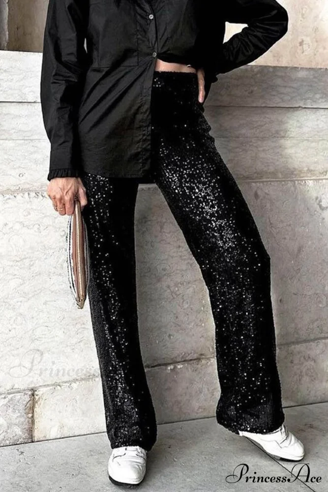Sequin Long Straight Pants - Image 8