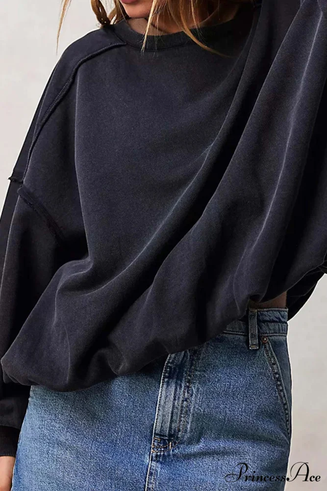 Edge Raw Neck Crew Sweatshirt - Image 7