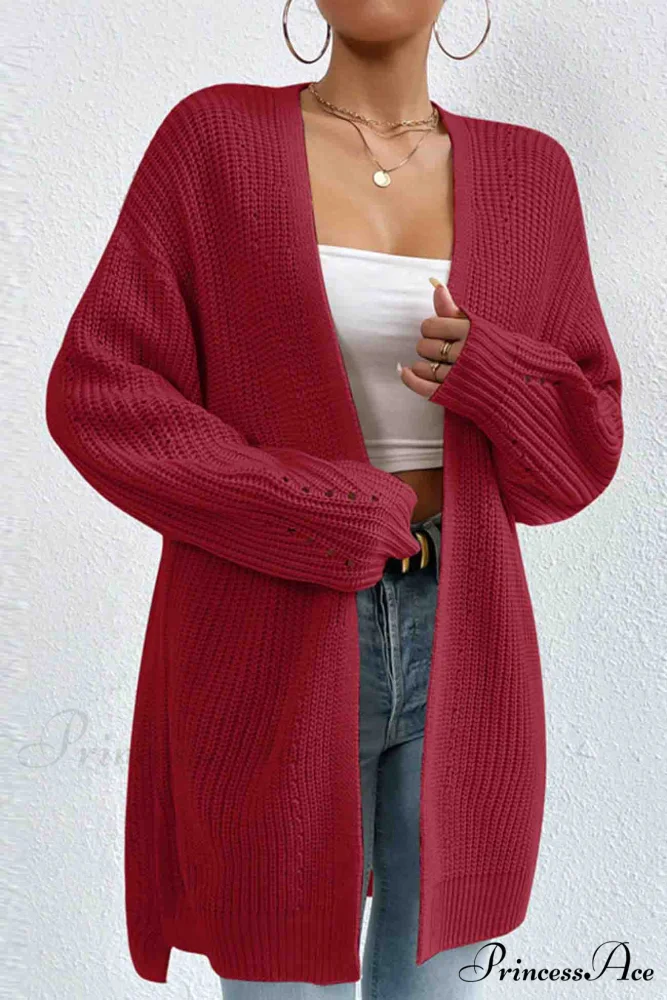 Open Mid-Length Front Cardigan - Image 11