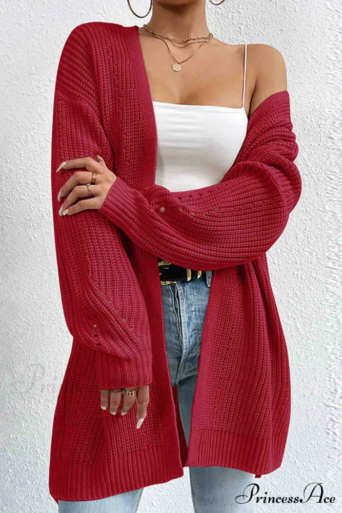 Open Mid-Length Front Cardigan - Image 12