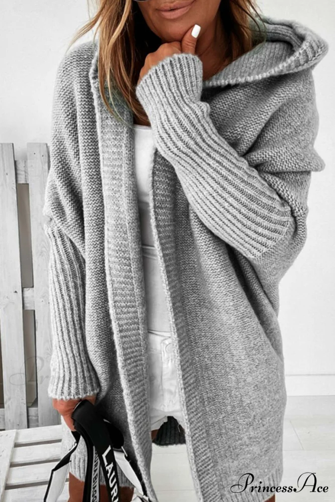 Hoodie Front Open Cardigan - Image 17