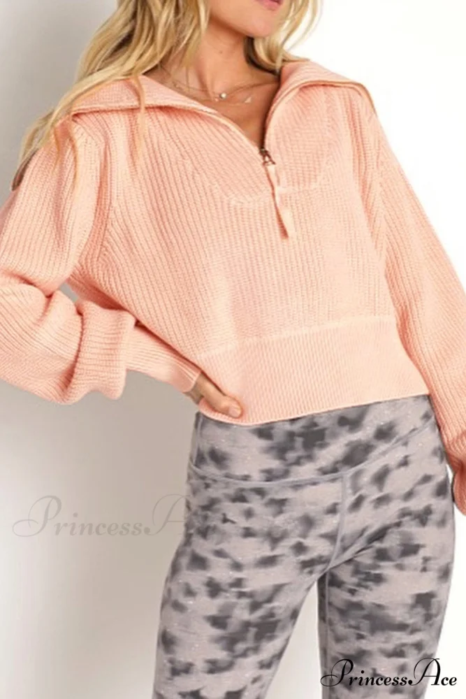 Lapel Zipper Sweater - Image 11