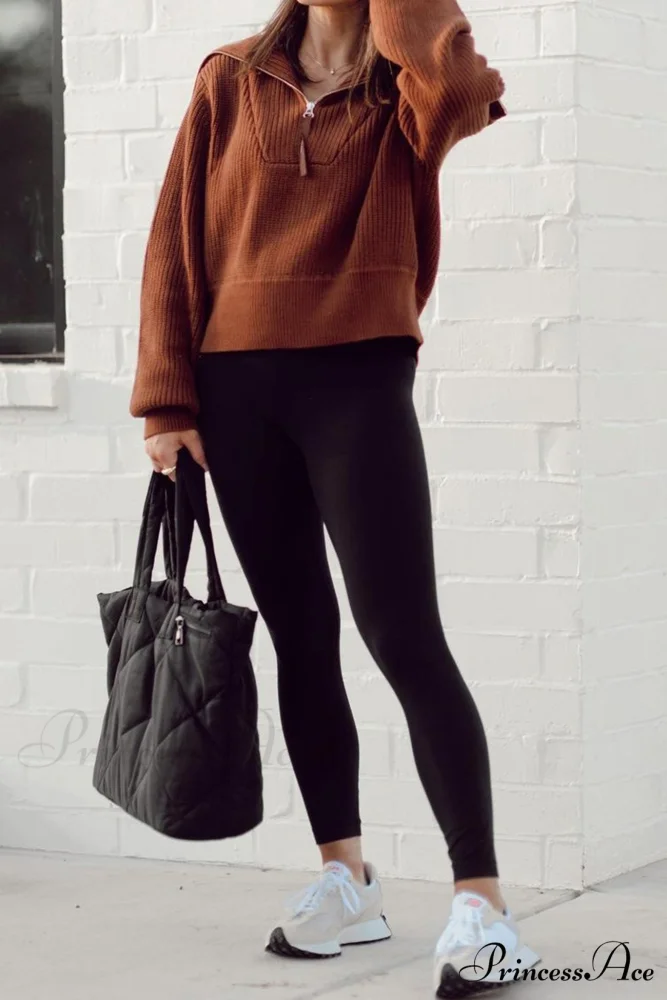 Lapel Zipper Sweater - Image 8
