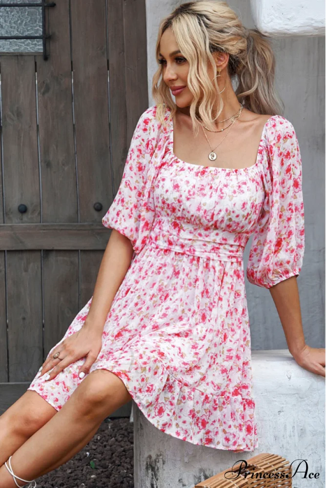 Chiffon with Word Flowered Ruffled Gown Collar - Image 2