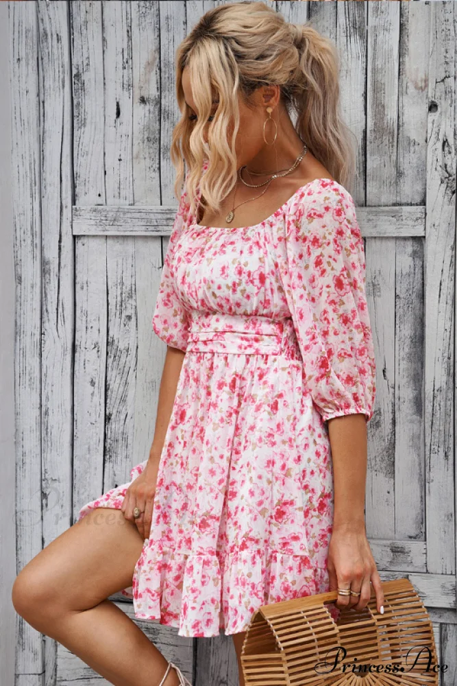 Chiffon with Word Flowered Ruffled Gown Collar - Image 3