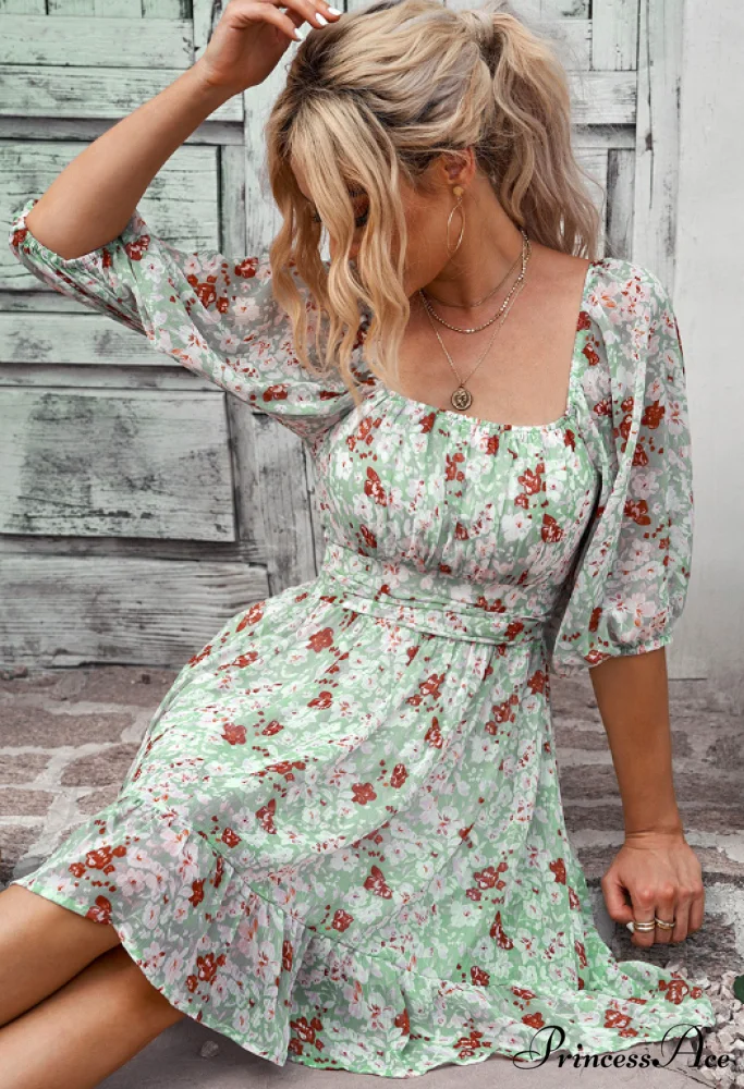 Chiffon with Word Flowered Ruffled Gown Collar - Image 6