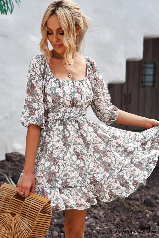 Chiffon with Word Flowered Ruffled Gown Collar - Image 9