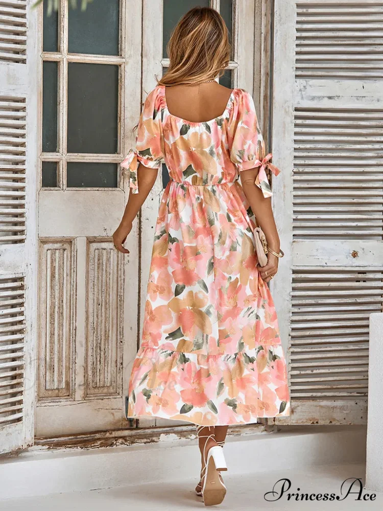 Tie Flowered Surplice with Gown Cuff Neck - Image 2