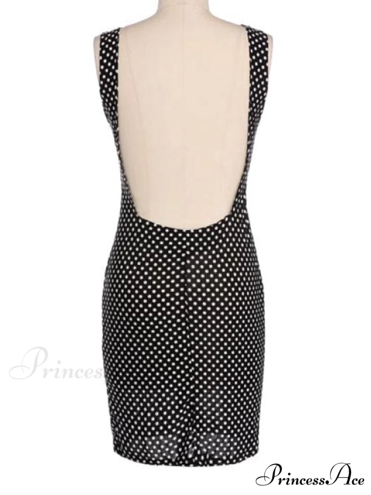 Sleeveless Jewel Dot with Polka Elegant Gown Backless Neck - Image 2