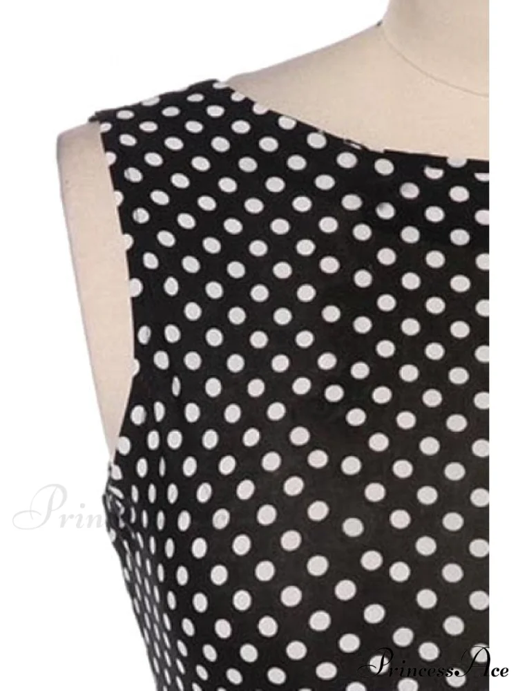 Sleeveless Jewel Dot with Polka Elegant Gown Backless Neck - Image 3