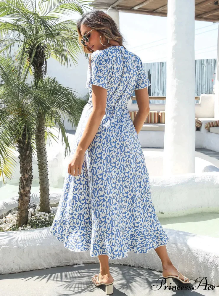 Patterned Flounce Bohemian Festive Dress - Image 9
