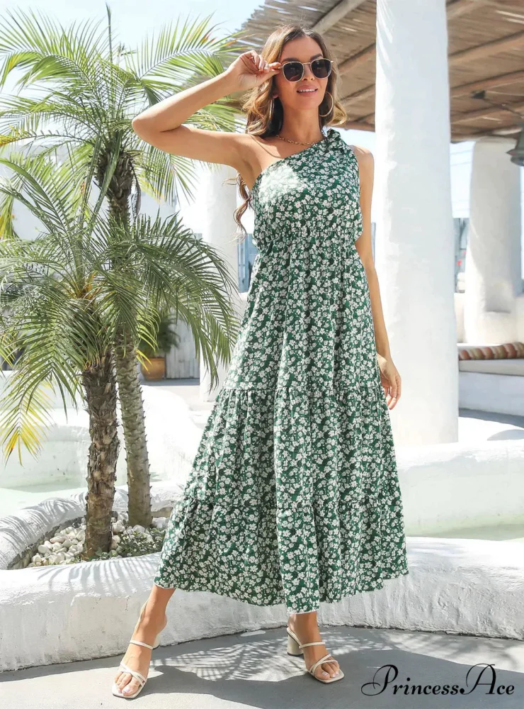 One-Shoulder Flowered Ruffled for Gown Holidays - Image 2